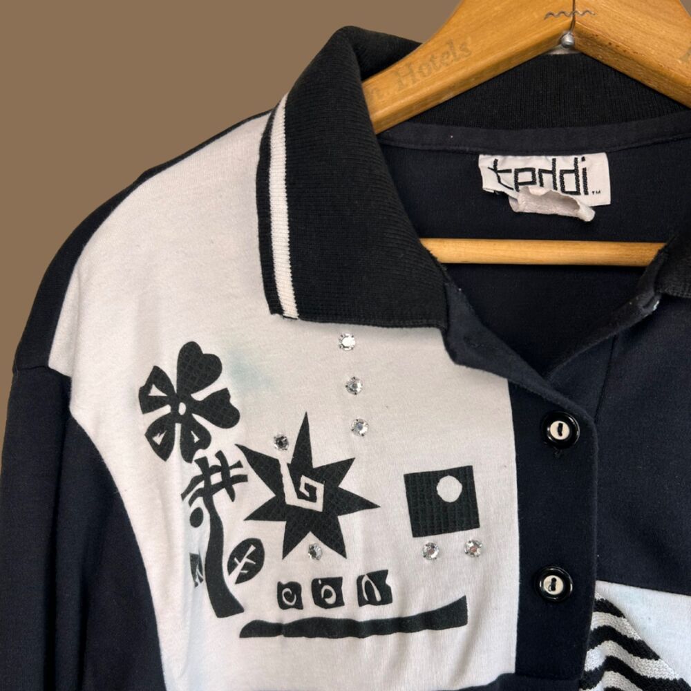 Rare Vintage 80s Funky Design Teddi Sweatshirt - Picture 2 of 8